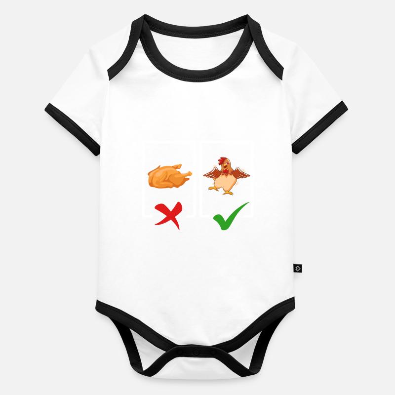 Vegetarian Gift Funny Organic Baby Contrasting Bodysuit