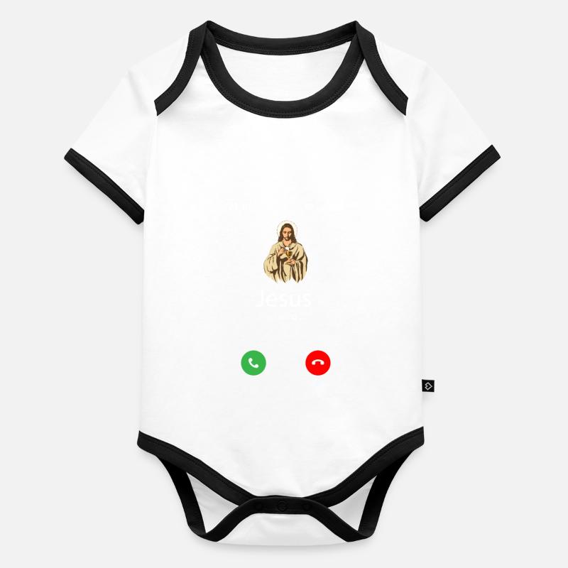 Jésus appelle Body Bébé bio contrasté manches courtes