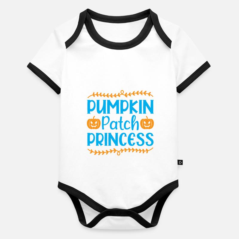 Pumpkin patch princess - humour halloween Body Bébé bio contrasté manches courtes