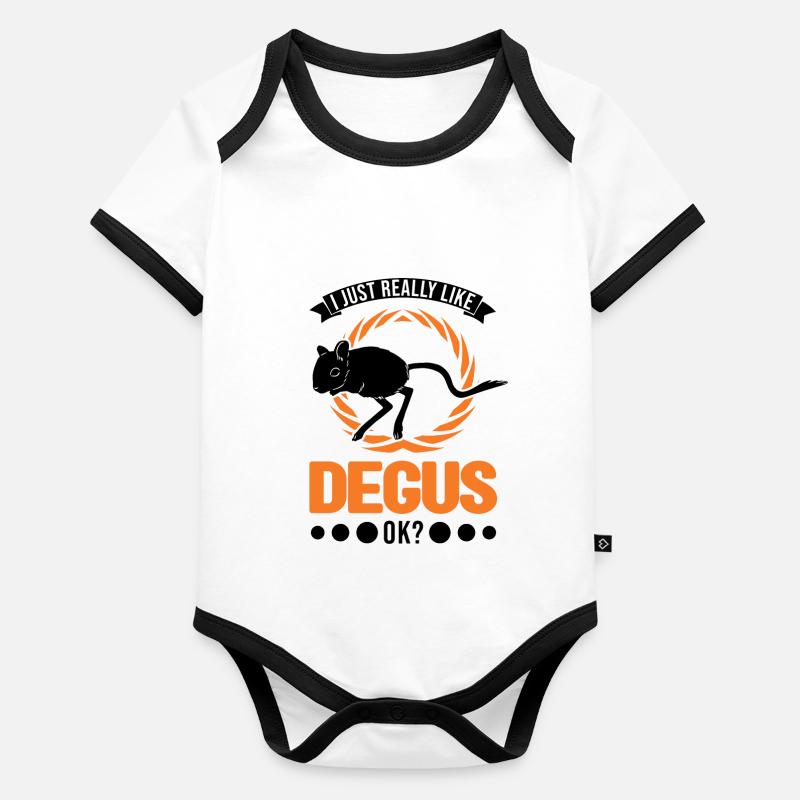 J’aime vraiment Degus, ok Body Bébé bio contrasté manches courtes