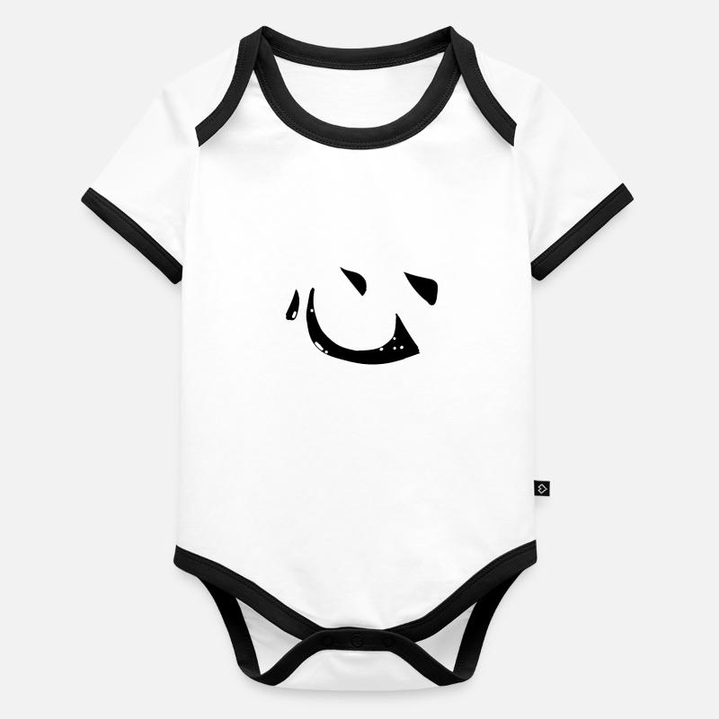Heart Chinese Script Character Symbol Organic Baby Contrasting Bodysuit
