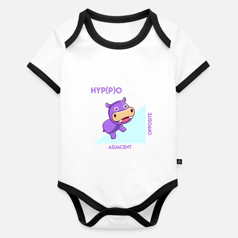 Hypoténuse Hippoténouse Math Body Bébé bio contrasté manches courtes