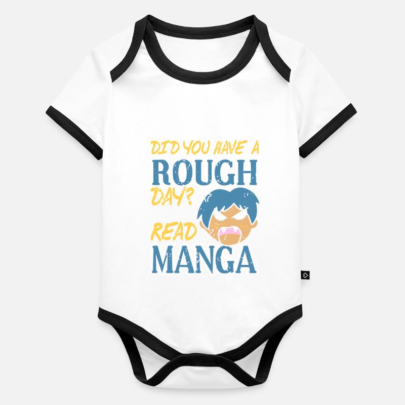 Avez-vous eu une journée difficile? Lire Manga Funny Body Bébé bio contrasté manches courtes