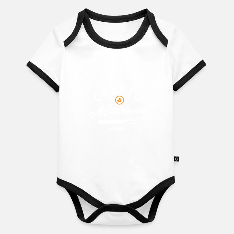 Crypto Millionaire Loading Blockchain Bitcoin Organic Baby Contrasting Bodysuit