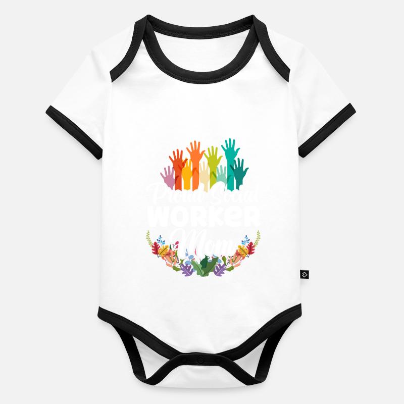 School Social Work Month Hands Baby Bio-Kurzarm-Kontrastbody