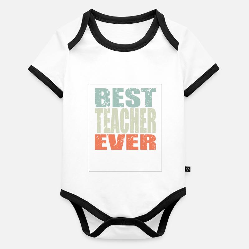 Meilleur cadeau d’enseignant de tous les temps Body Bébé bio contrasté manches courtes