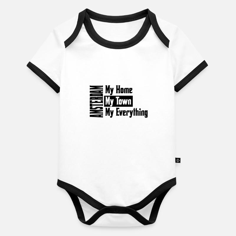 Amsterdam Pays-Bas Body Bébé bio contrasté manches courtes
