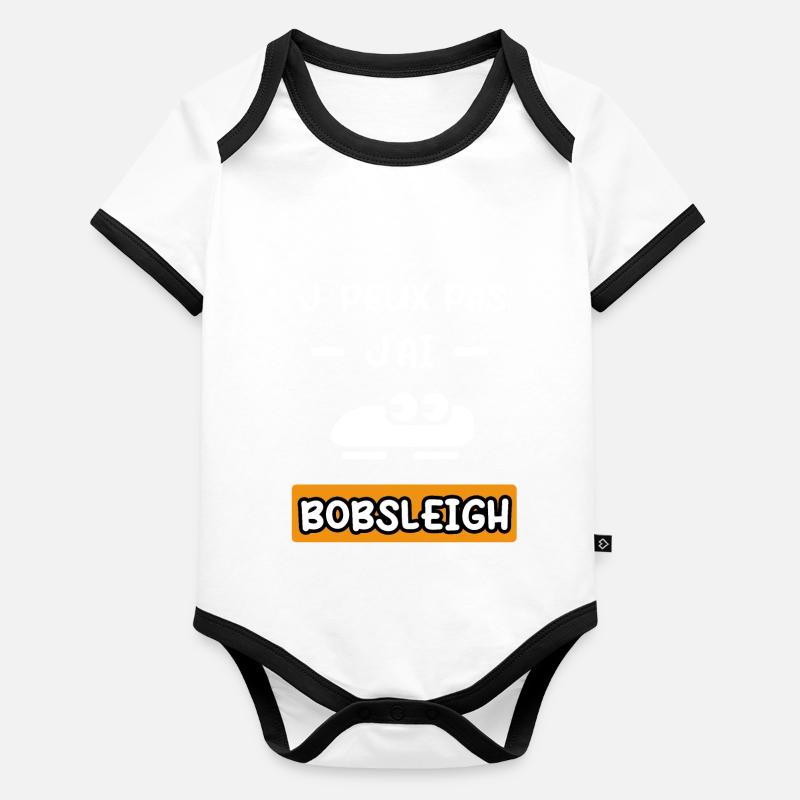 je peux pas j'ai bobsleigh cadeau bobsleigh Body Bébé bio contrasté manches courtes