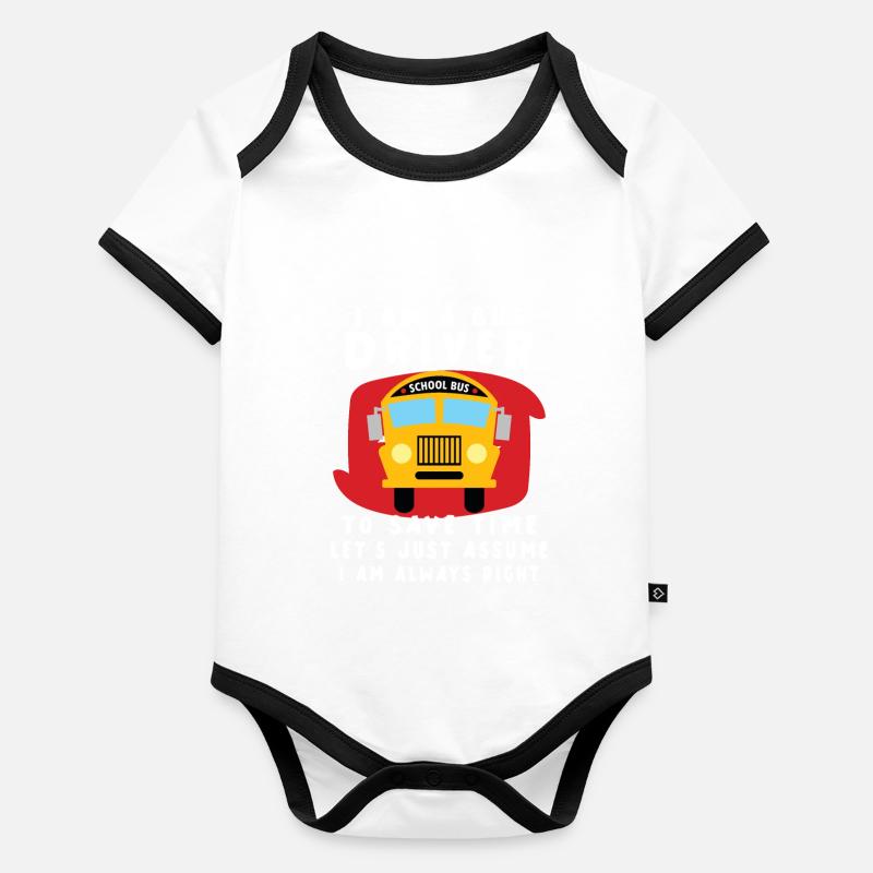 Funny School Bus Driver Appreciation anniversary Organic Baby Contrasting Bodysuit