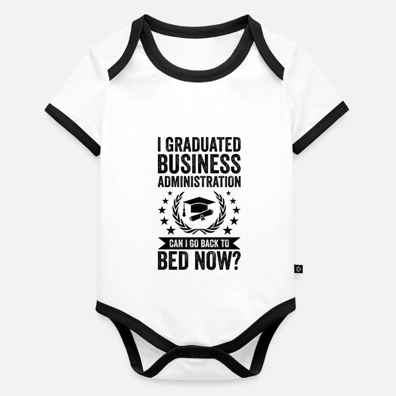 I studied business administration Organic Baby Contrasting Bodysuit