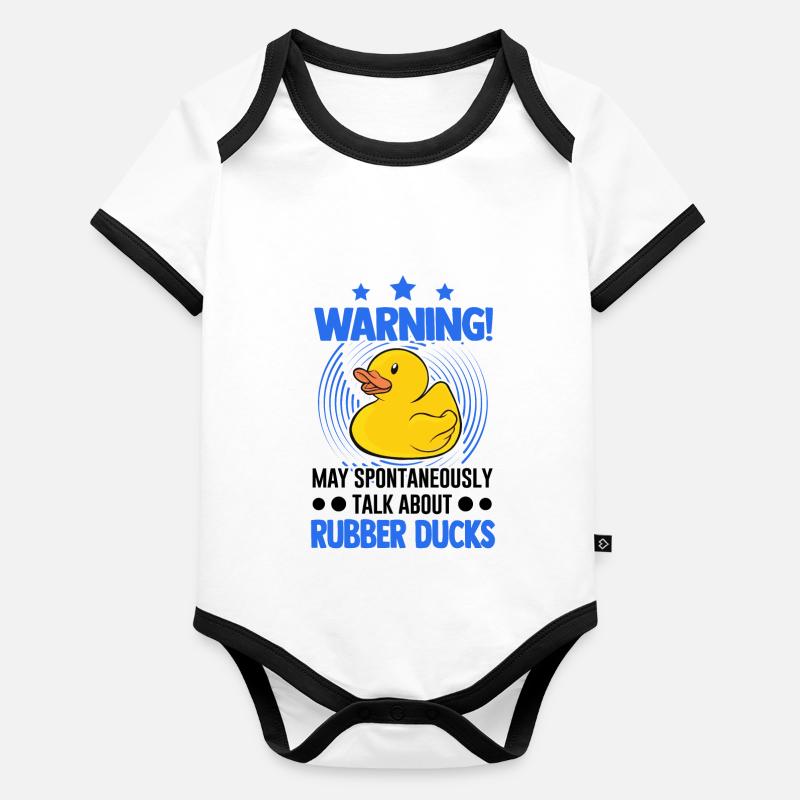 Peut parler spontanément de Rubber Ducks Body Bébé bio contrasté manches courtes