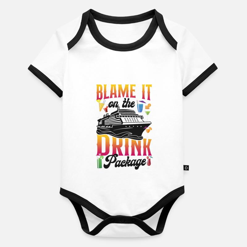 Cruise Ship Vacation Drink Package Organic Baby Contrasting Bodysuit