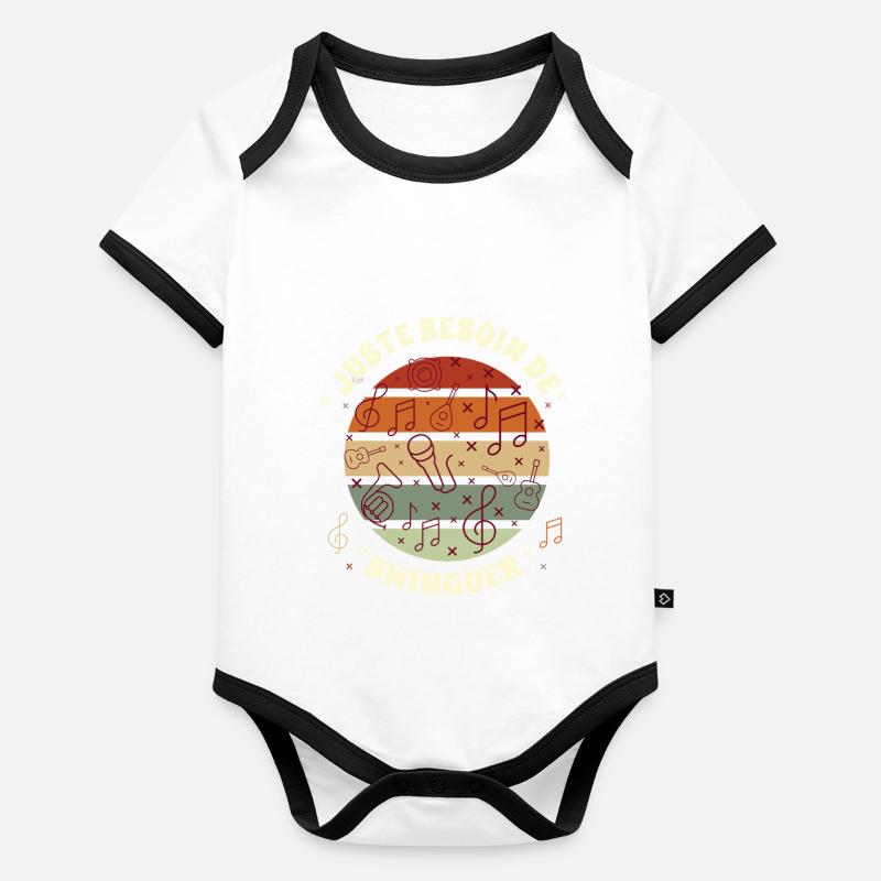 Juste besoin de swinguer Body Bébé bio contrasté manches courtes