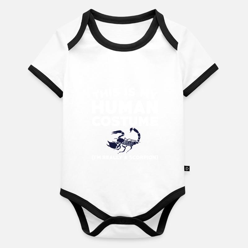 Drôle de costume de Scorpion Body Bébé bio contrasté manches courtes
