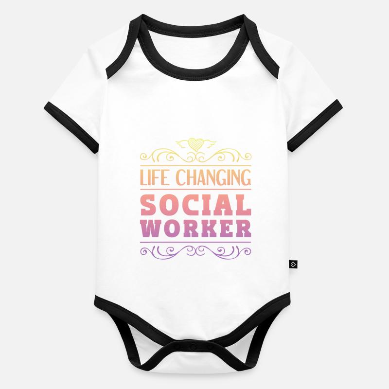 School Social Work Month Organic Baby Contrasting Bodysuit