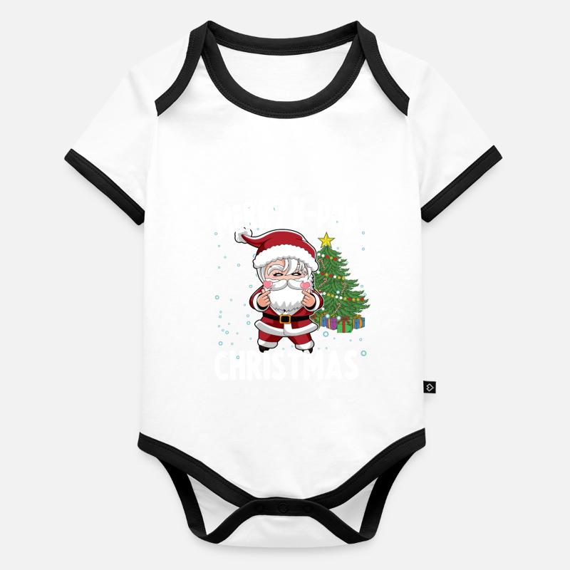 Joyeux Noël Oppa Santa K-Pop Idol Body Bébé bio contrasté manches courtes
