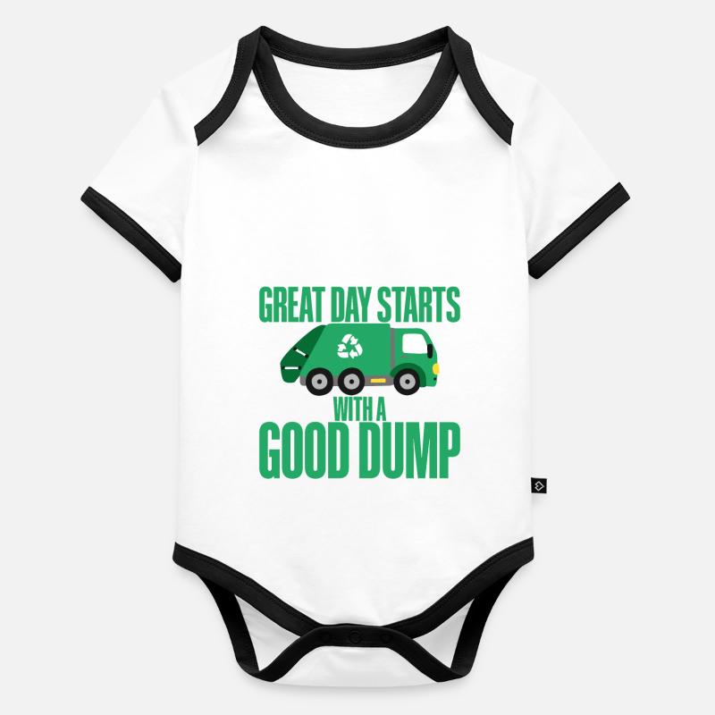 Great Day Starts With A Good Dump Organic Baby Contrasting Bodysuit