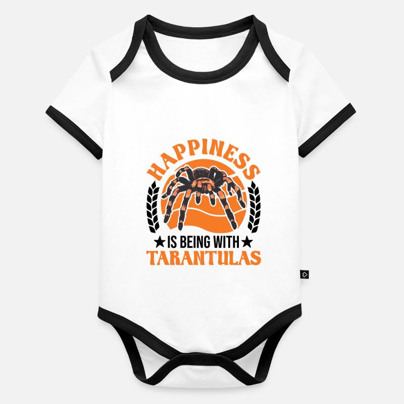 Happiness is being with Tarantulas Tarantel Baby Bio-Kurzarm-Kontrastbody