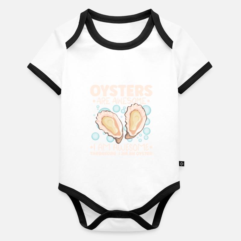 Auster-liebhaber Lustige Auster Auster Shucker Baby Bio-Kurzarm-Kontrastbody