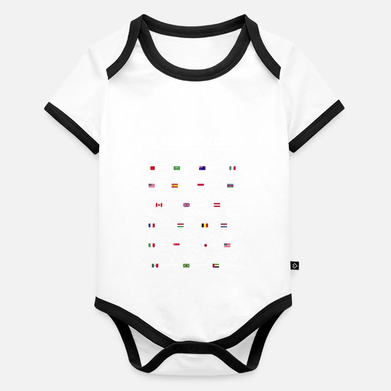 Circuits anglais de Formule Un Body Bébé bio contrasté manches courtes