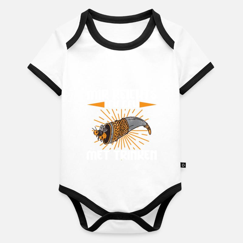 Wikinger Odin Germanen Baby Bio-Kurzarm-Kontrastbody