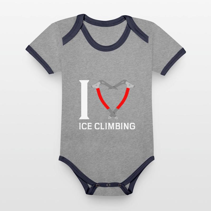 Ich Liebe Eisklettern Eiskletterer Eispickel Baby Bio-Kurzarm-Kontrastbody