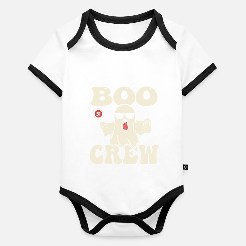 BOO CREW - Halloween Body Bébé bio contrasté manches courtes