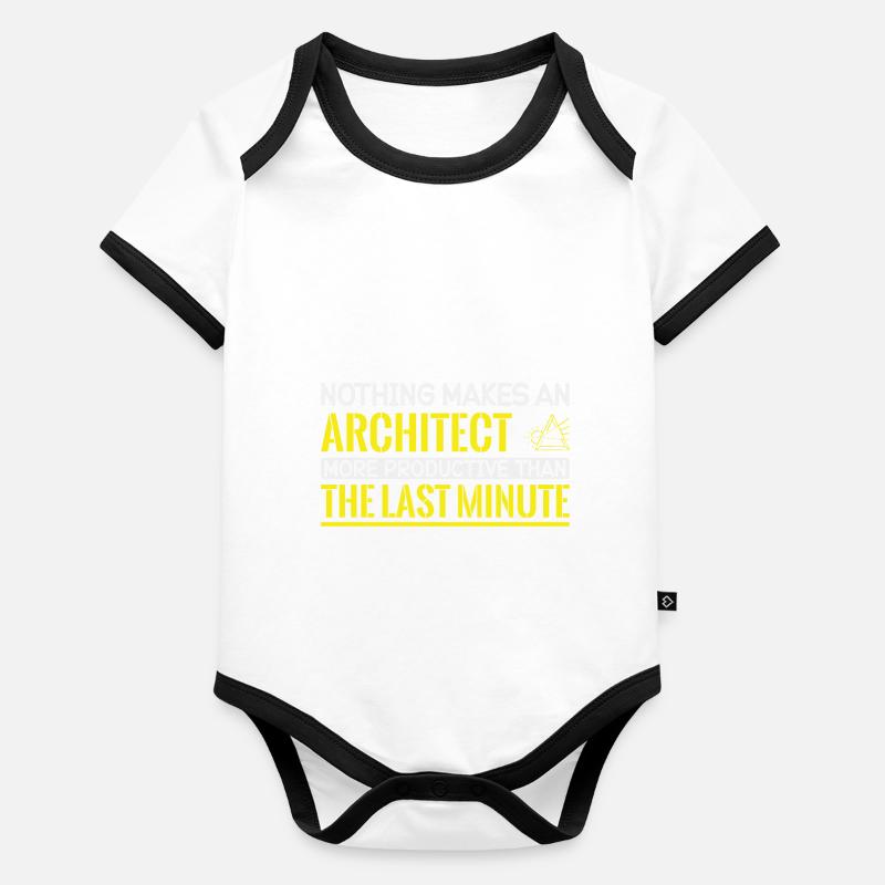 Architecte Cadeau Profession Architecture Emploi Architecte Body Bébé bio contrasté manches courtes