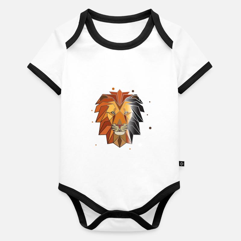 Polygone du Lion Body Bébé bio contrasté manches courtes