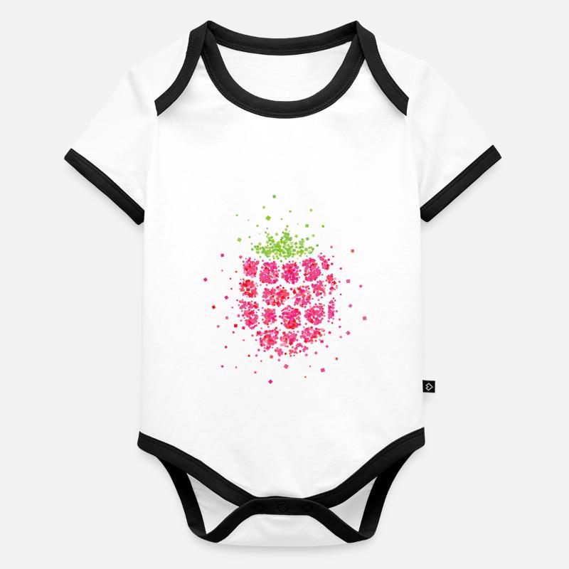 Raspberry Costume Remplacement Carnaval Confettis Body Bébé bio contrasté manches courtes