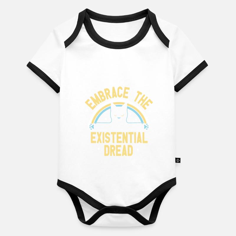 Embrace the Existential Dread Cat - love cats Organic Baby Contrasting Bodysuit