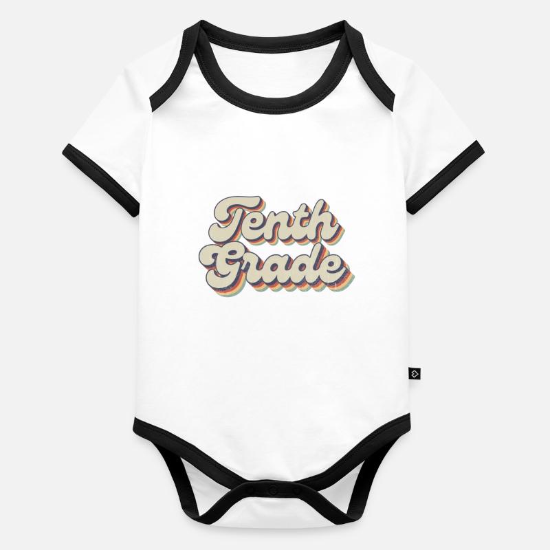 Boho Rainbow - Enseignante de dixième année Body Bébé bio contrasté manches courtes