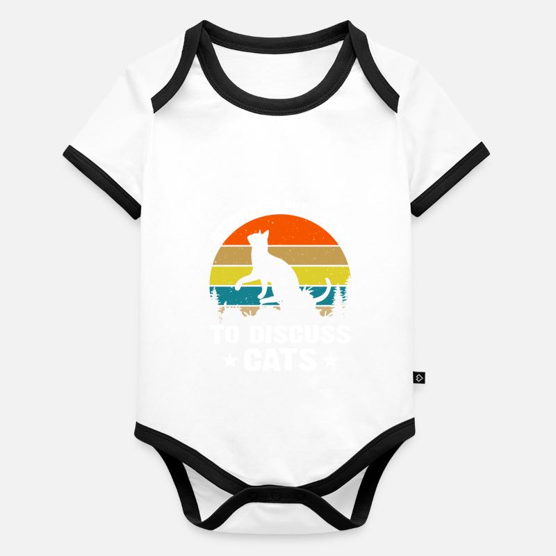 Funny introverted but willing to discuss cats Organic Baby Contrasting Bodysuit