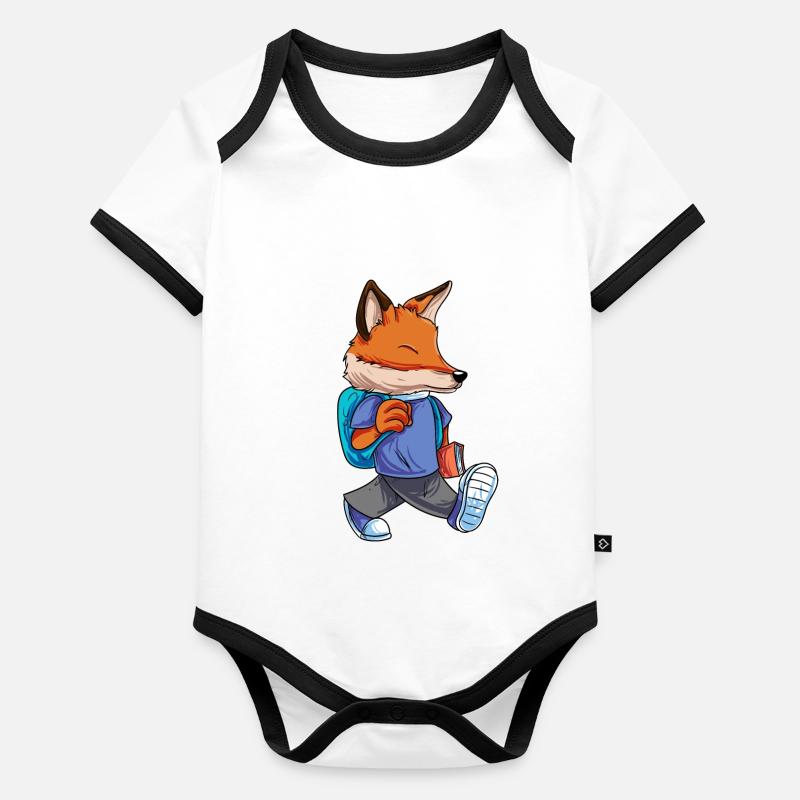 Fuchs Rentrée des classes Body Bébé bio contrasté manches courtes