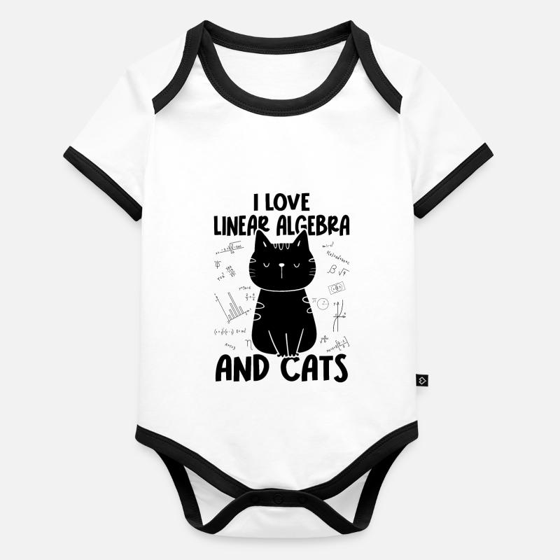 I Love Cats - Linear Algebra Organic Baby Contrasting Bodysuit