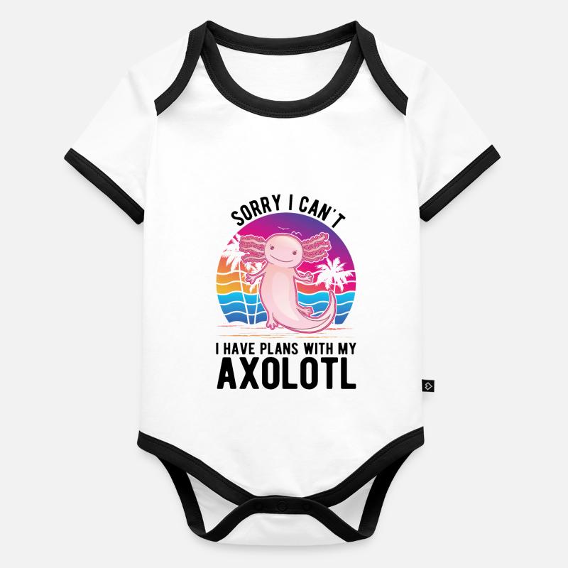 Axolotl Cadeau Queue Lurch Body Bébé bio contrasté manches courtes