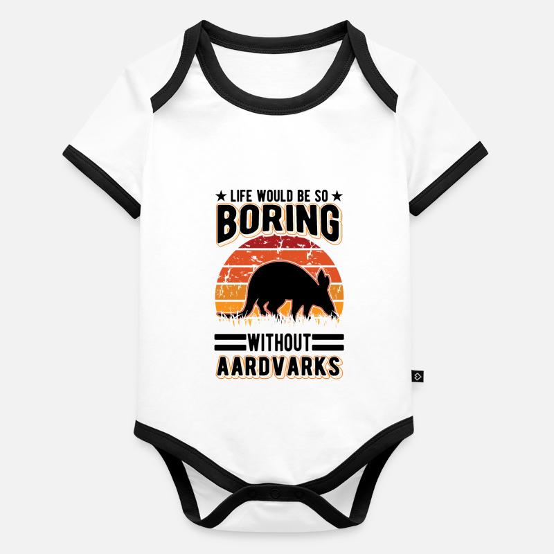 Erdferkel Geschenk Aardvark Body Bébé bio contrasté manches courtes