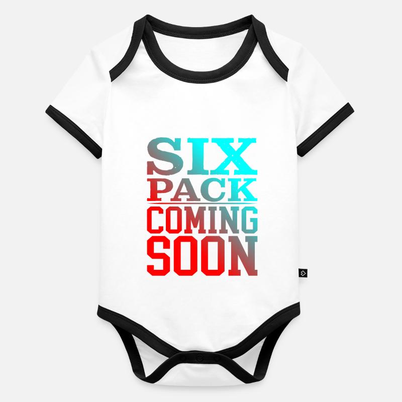 Six Pack à venir 42 Body Bébé bio contrasté manches courtes