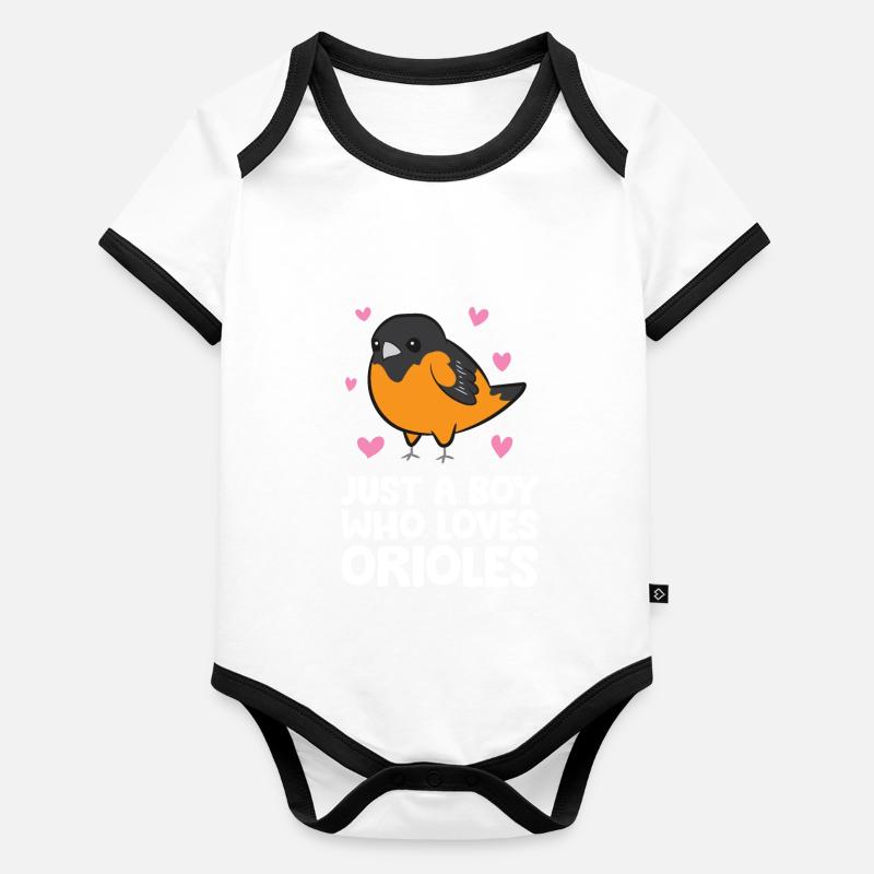 Nur ein Junge, der die Orioles liebt Baby Bio-Kurzarm-Kontrastbody