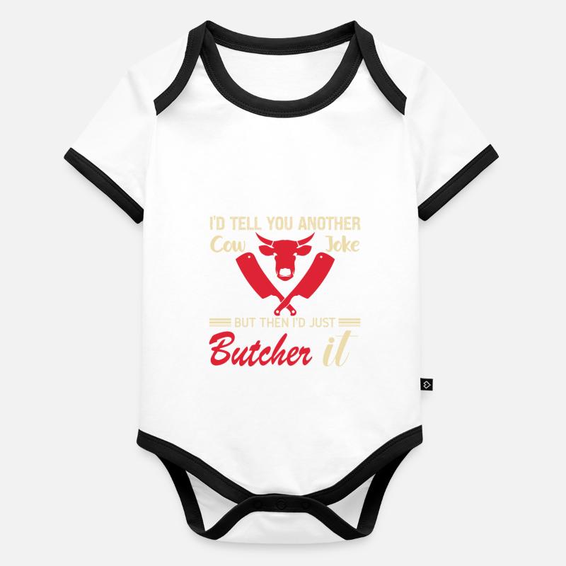Butcher Cadeau Boucher Boucher Maître Boucher Body Bébé bio contrasté manches courtes
