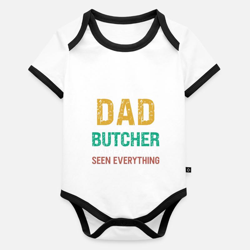 Butcher Cadeau Boucher Boucher Maître Boucher Body Bébé bio contrasté manches courtes