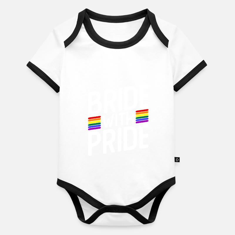 Bride With Pride - Lesbische Hochzeit Homo-Ehe Baby Bio-Kurzarm-Kontrastbody