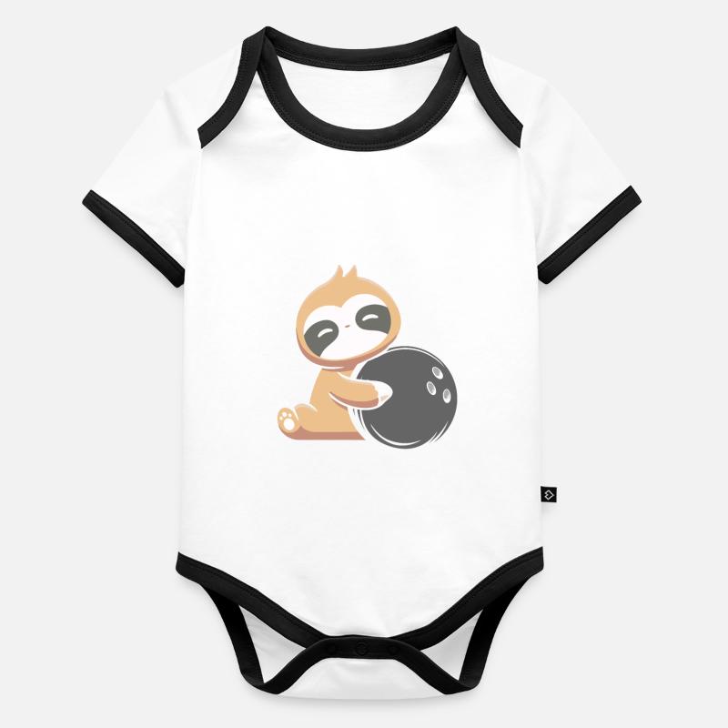 Faultier Bowling Baby Bio-Kurzarm-Kontrastbody