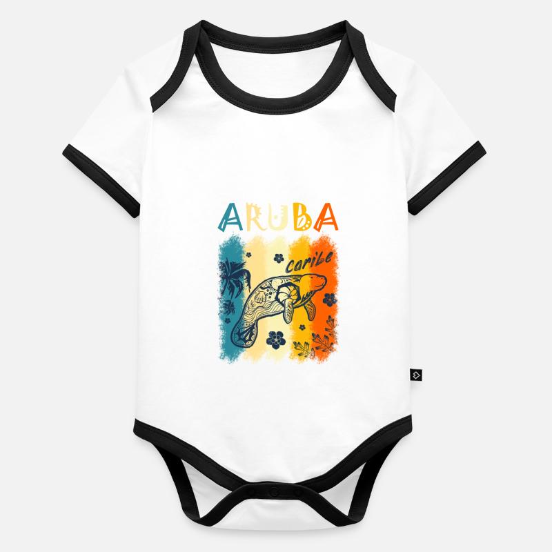 Aruba Caribe Baby Bio-Kurzarm-Kontrastbody