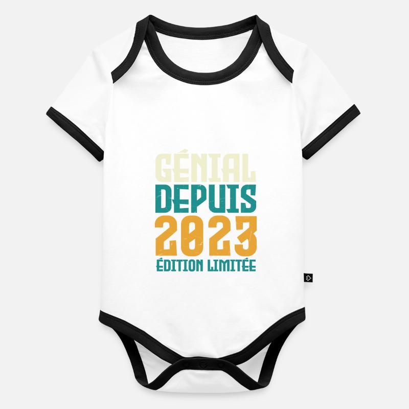 génial depuis 2023 Body Bébé bio contrasté manches courtes