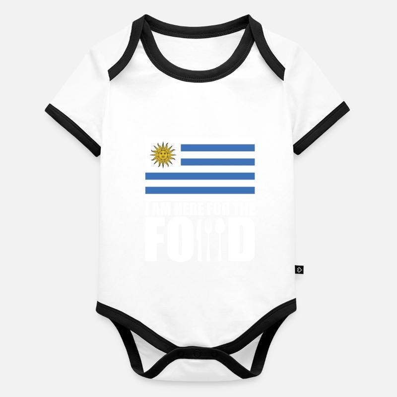 Uruguay urlaub reise souvenir Baby Bio-Kurzarm-Kontrastbody