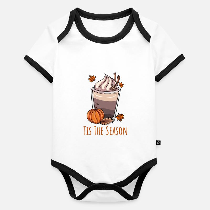 Coffee lovers autumn Organic Baby Contrasting Bodysuit