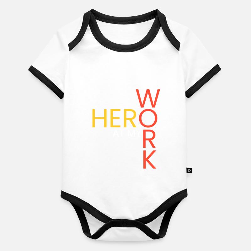 Held bei meiner Arbeit Baby Bio-Kurzarm-Kontrastbody