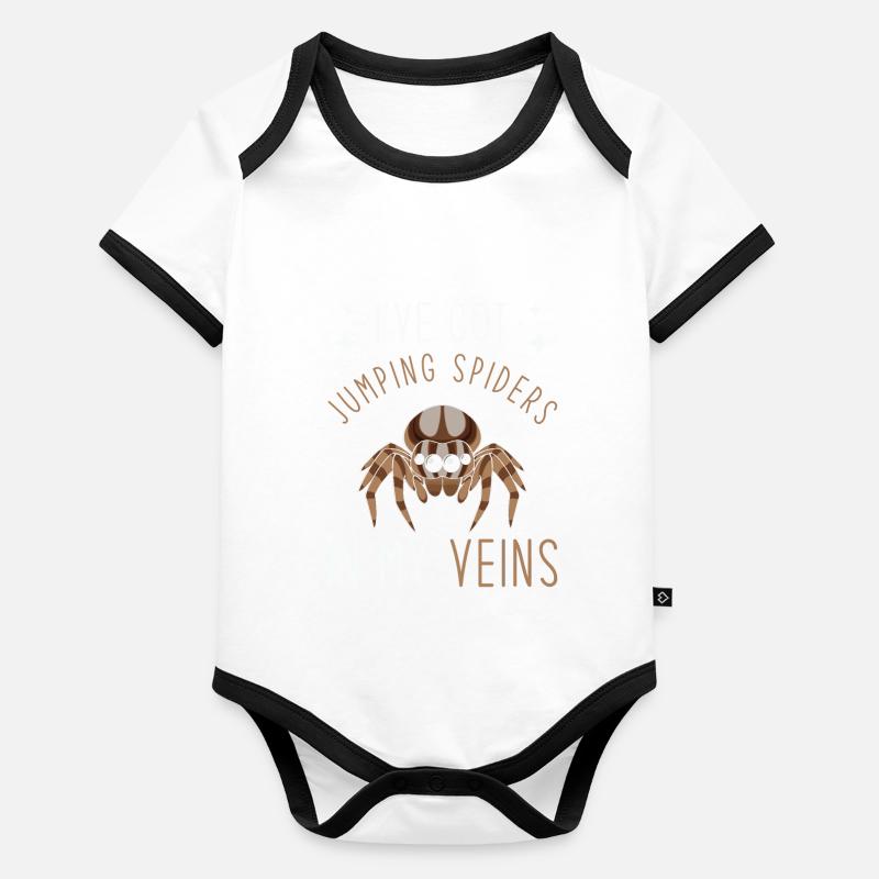 Dicton Jumping Spider Body Bébé bio contrasté manches courtes
