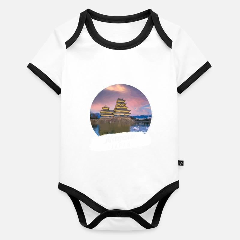 Nagano Japan Souvenir Baby Bio-Kurzarm-Kontrastbody